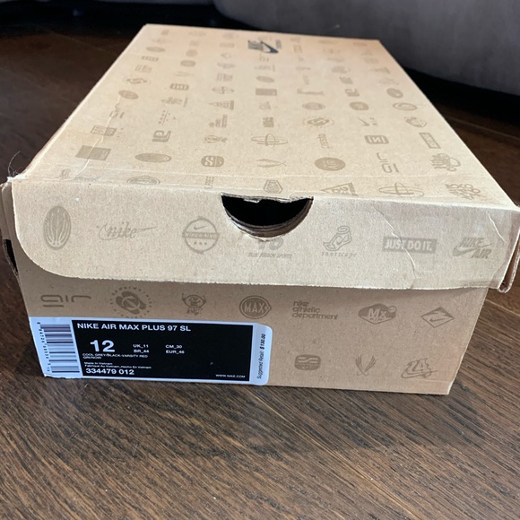 Black grey red Nike AirMax 97 sz 12 sneakers - Picture 3 of 5